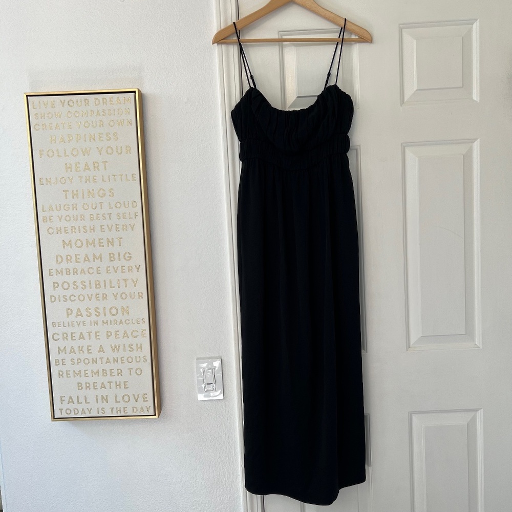 🎉HP🎉 J. Crew Silk Midi Dress in Black